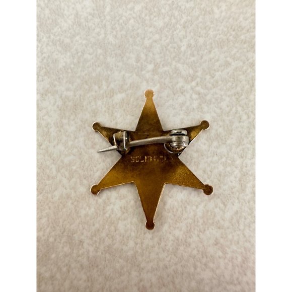 Antique Victorian stamped solid gold 6 pointed star dainty pin brooch - Picture 5 of 7